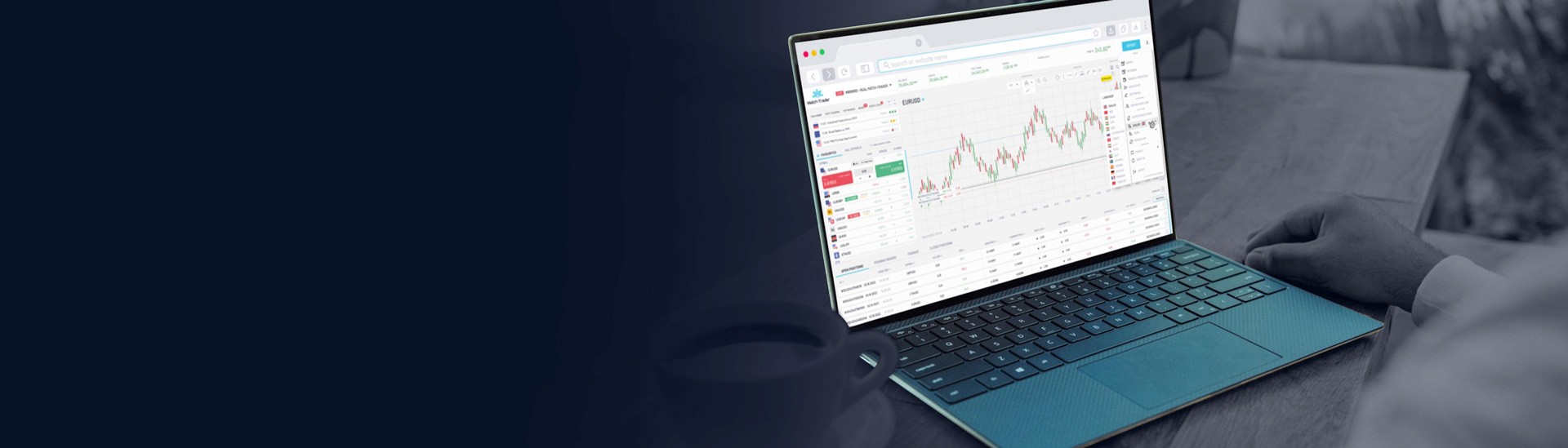 Match-Trader White Label platform view on a laptop